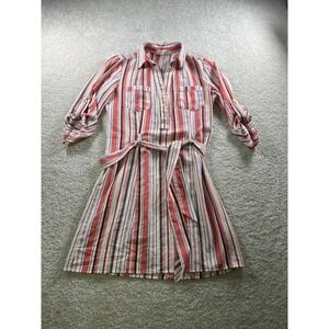 Urban Girl Women's Striped Shirt Dress‎ Coral Size 6 Polyester Spandex